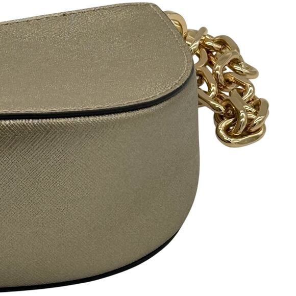 RETAIL $398 MICHAEL Michael Kors Carmen Small Pouchette Pale Gold *NEW w/ Tags* - Picture 10 of 14